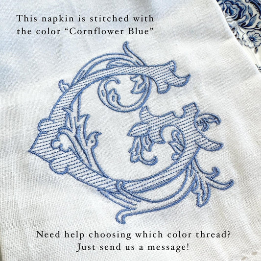 Custom Vintage Monogram Dinner Napkins