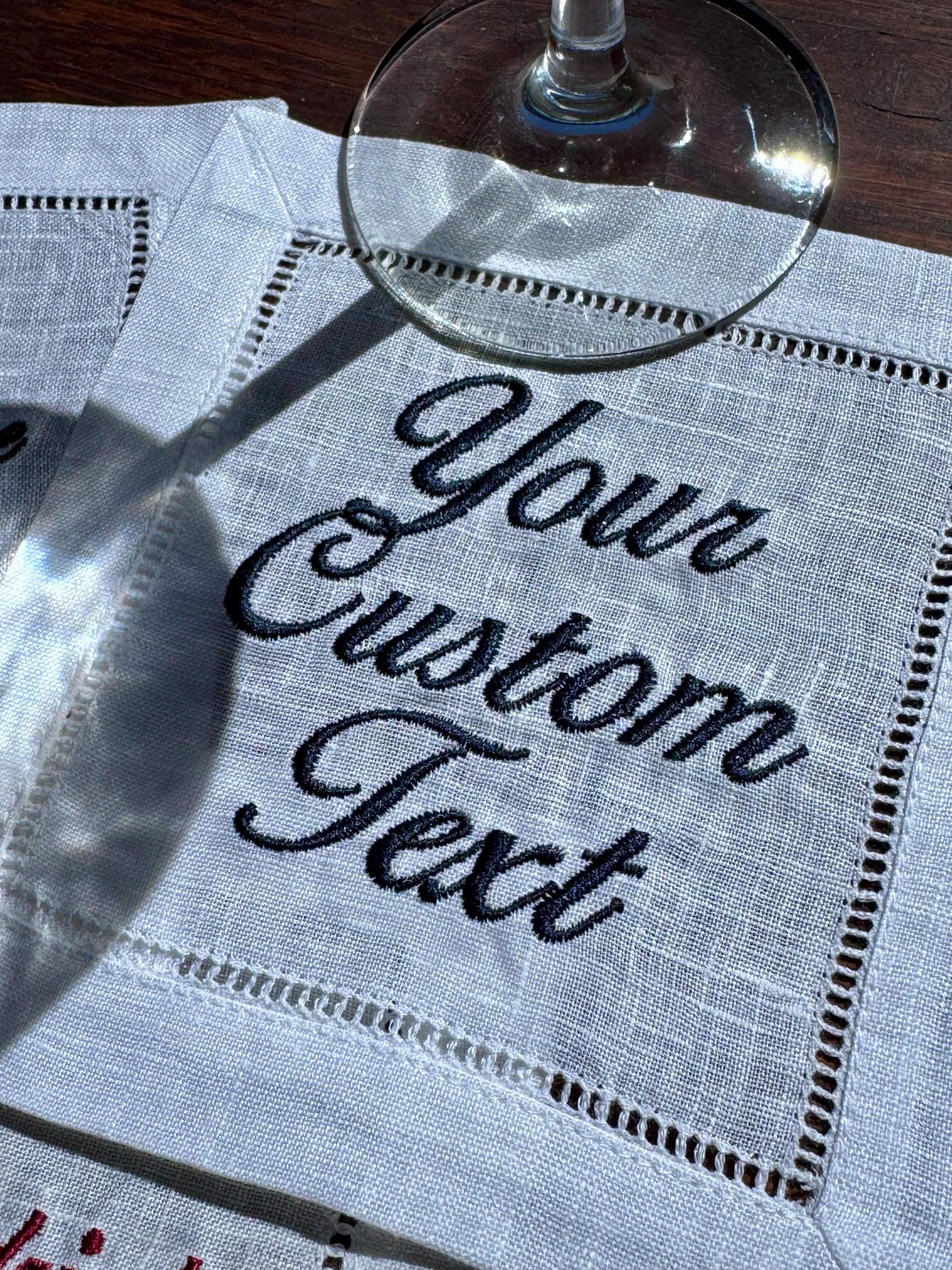 Custom Text Cocktail Napkin Set