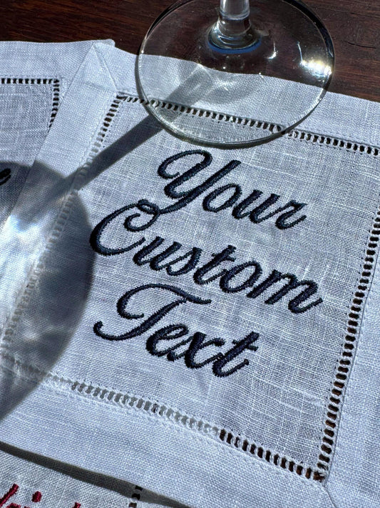 Custom Text Cocktail Napkin Set