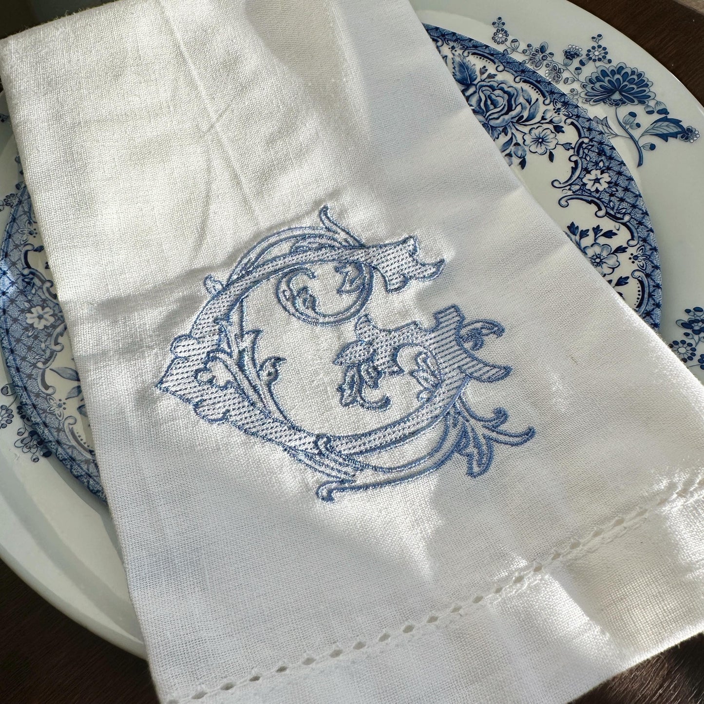 Custom Vintage Monogram Dinner Napkins