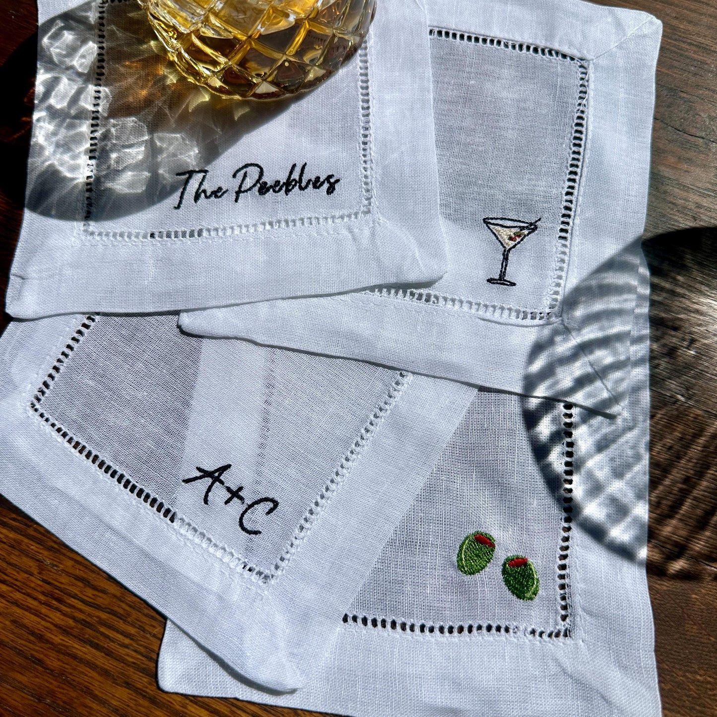 Custom Martini Cocktail Napkin Set