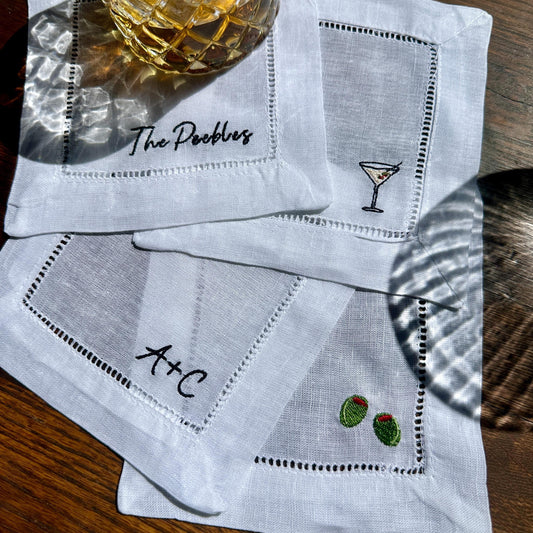 Custom Icon Cocktail Napkin Set