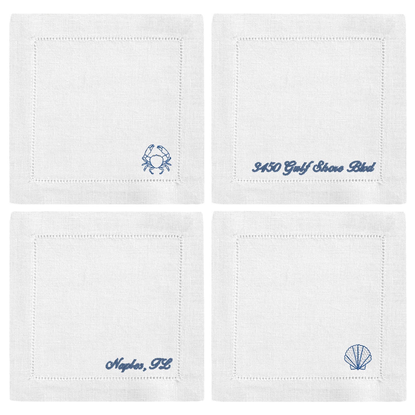 Coastal Beach Cocktail Napkin Set