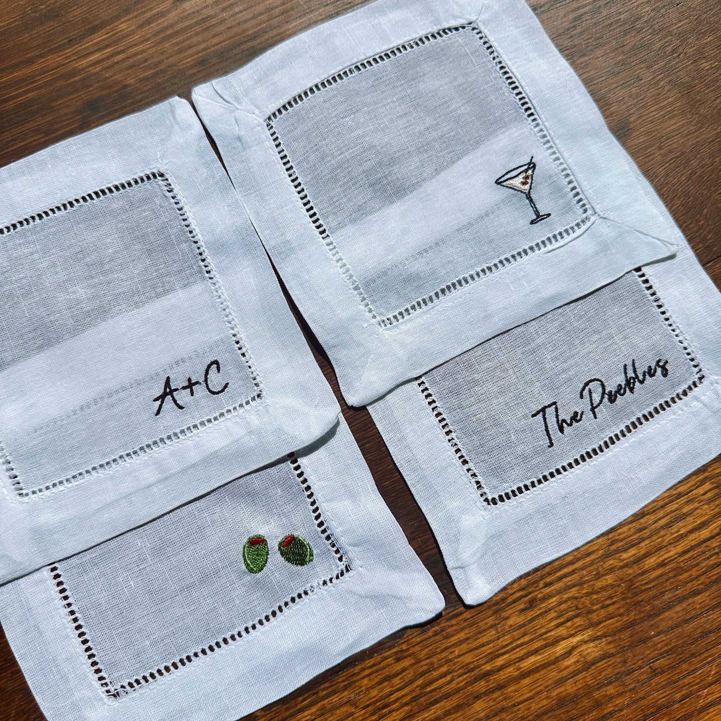 Custom Martini Cocktail Napkin Set