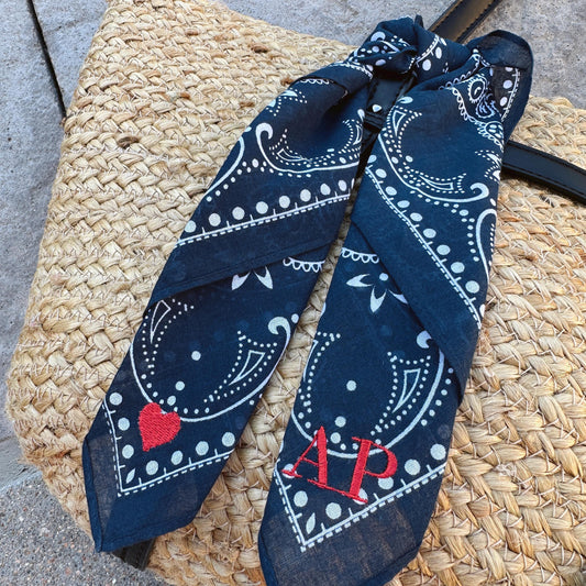 Custom Icon + Monogram Bandana Purse Scarf