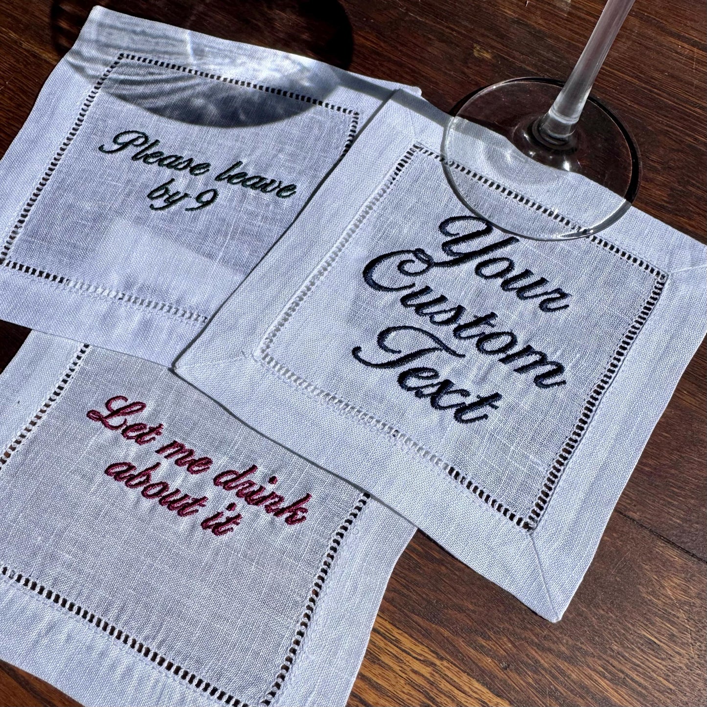Custom Text Cocktail Napkin Set