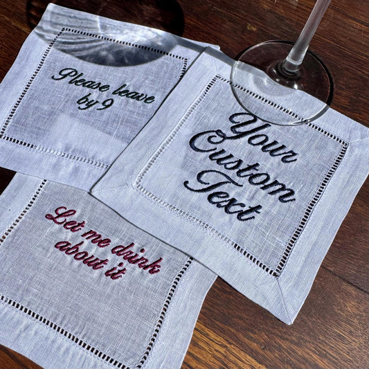Custom Text Cocktail Napkin Set