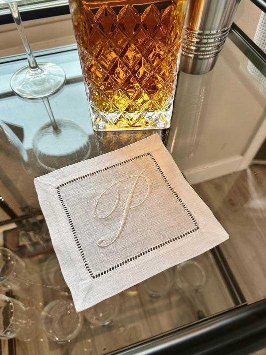 Script Monogram Cocktail Napkin
