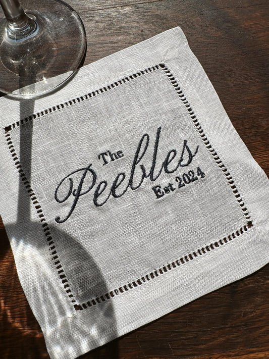 Last Name Cocktail Napkin