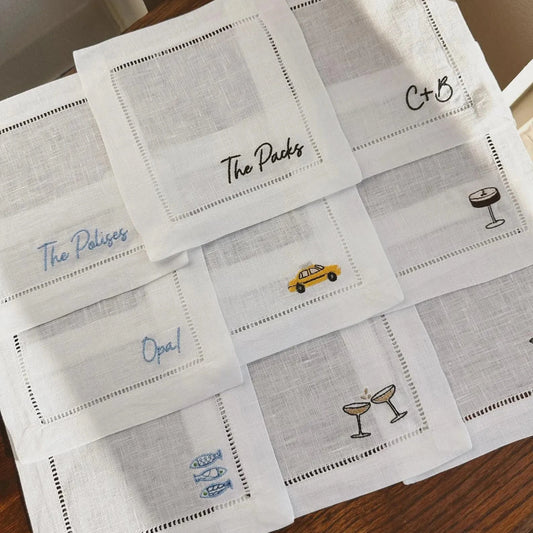 Custom Icon Cocktail Napkin Set