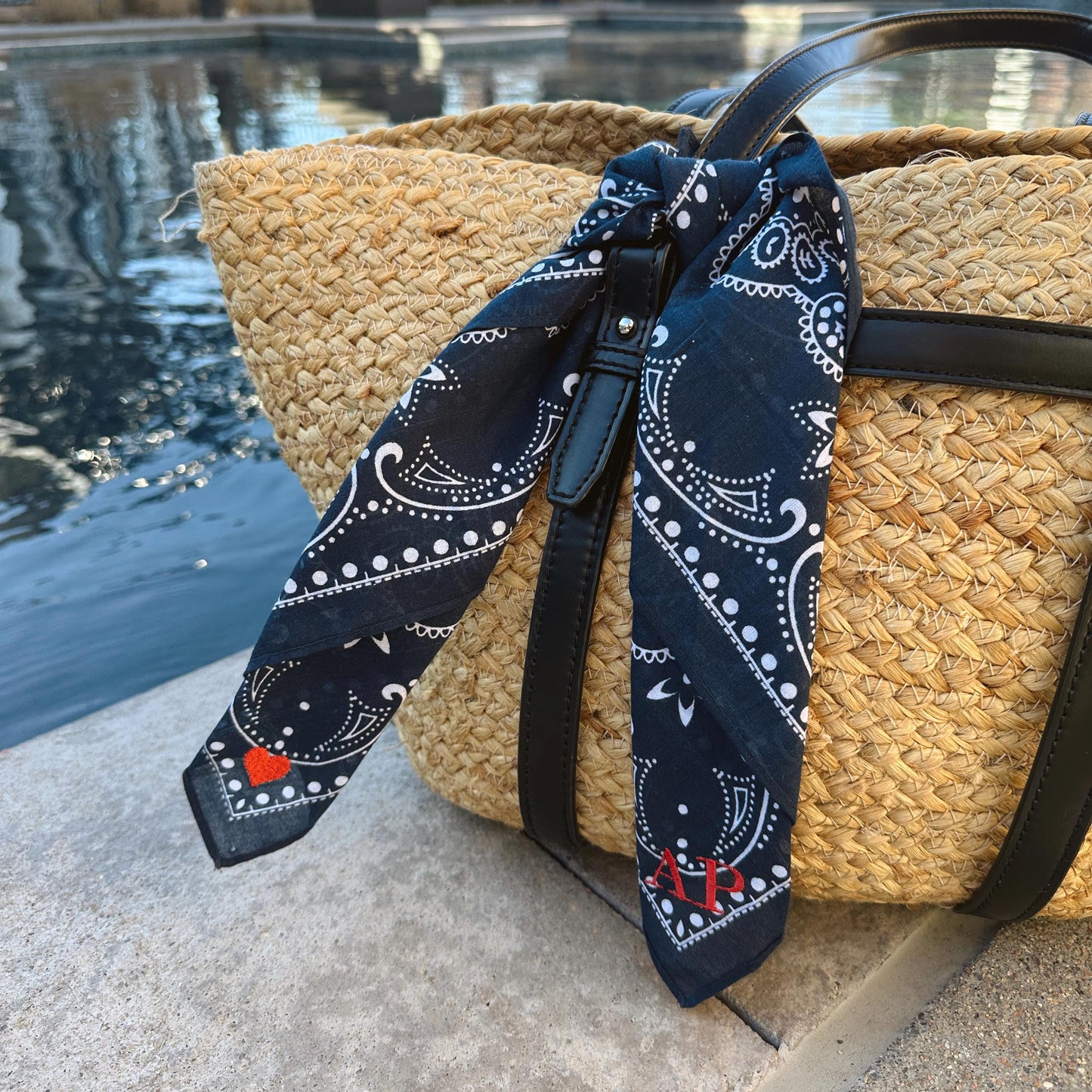 Custom Icon + Monogram Bandana Purse Scarf