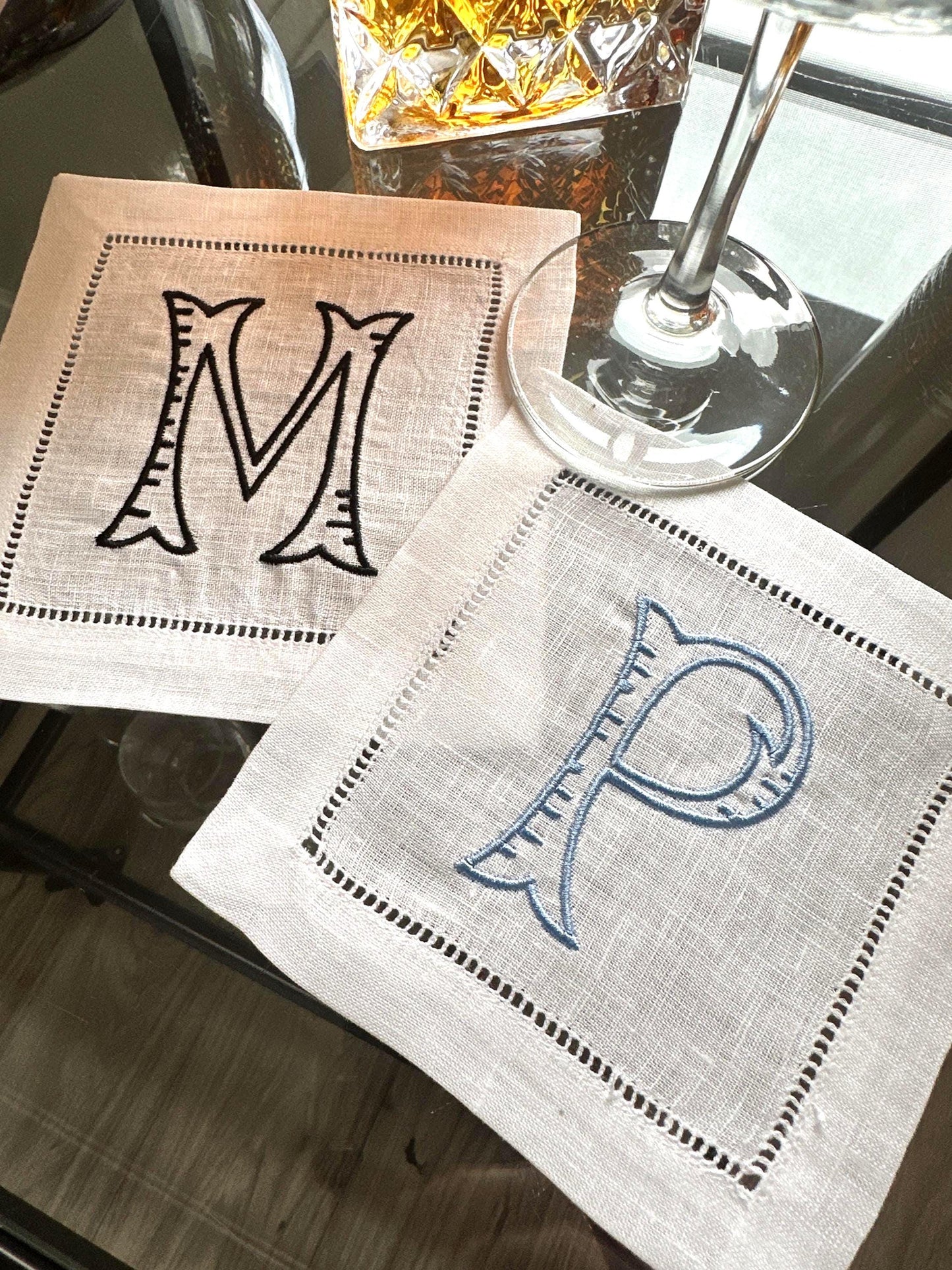 Fishtail Barque Monogram Cocktail Napkin