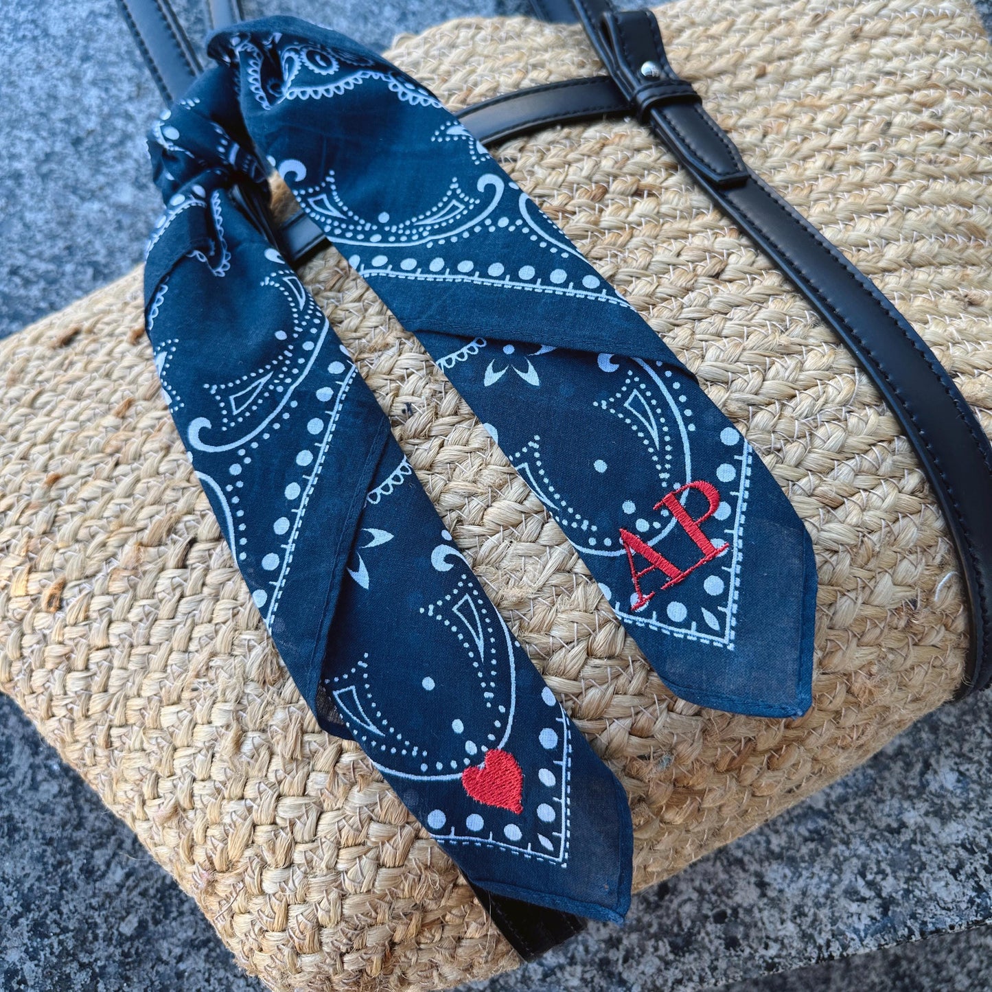 Custom Icon + Monogram Bandana Purse Scarf