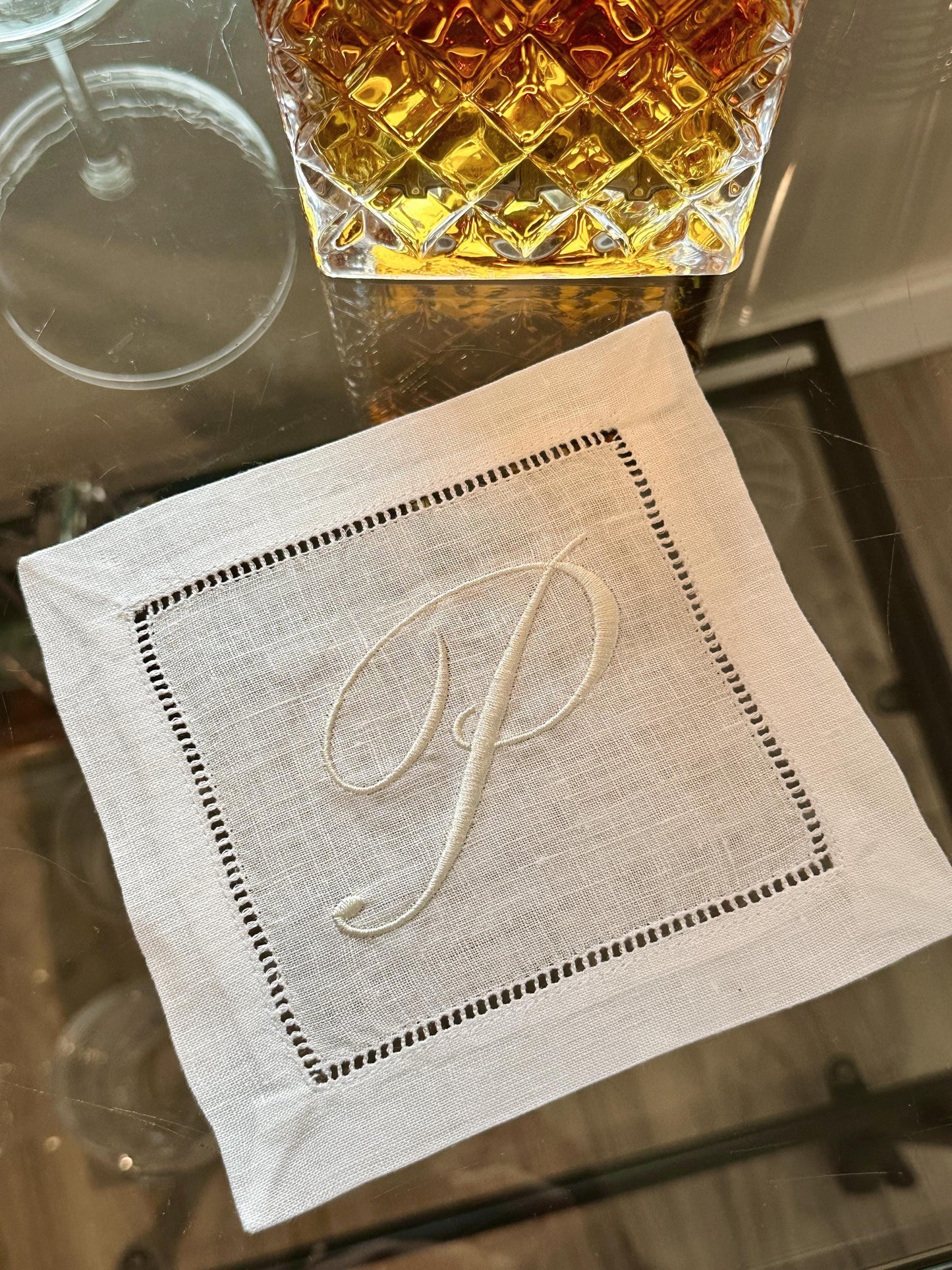 Script Monogram Cocktail Napkin