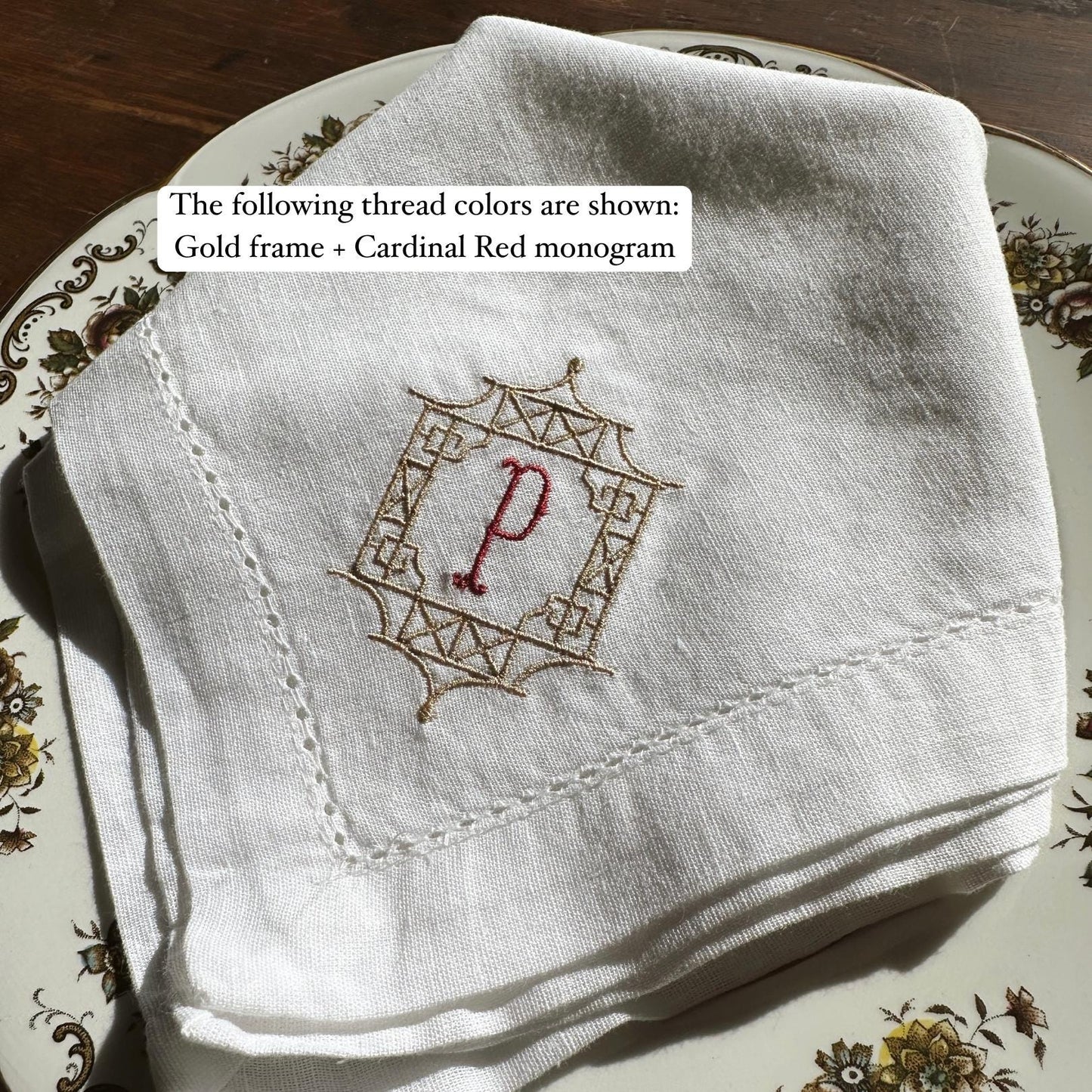 Chinoiserie Linen Dinner Napkins