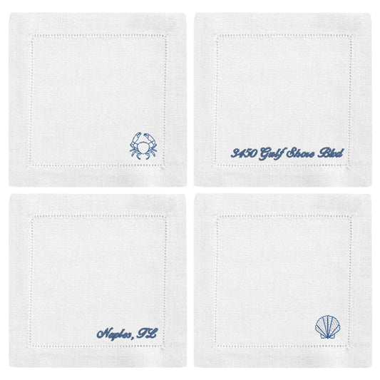 Coastal Beach Cocktail Napkin Set