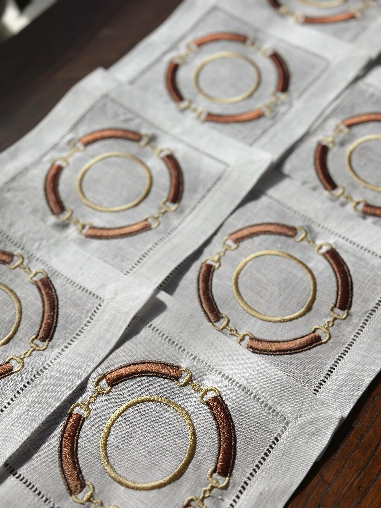 Snaffle Bit Ring Monogram Cocktail Napkin