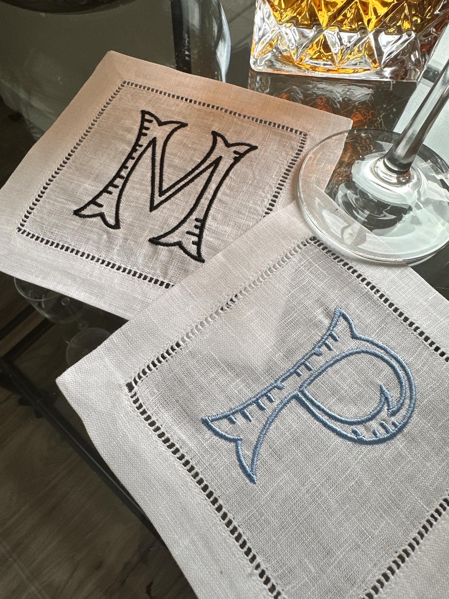 Fishtail Barque Monogram Cocktail Napkin