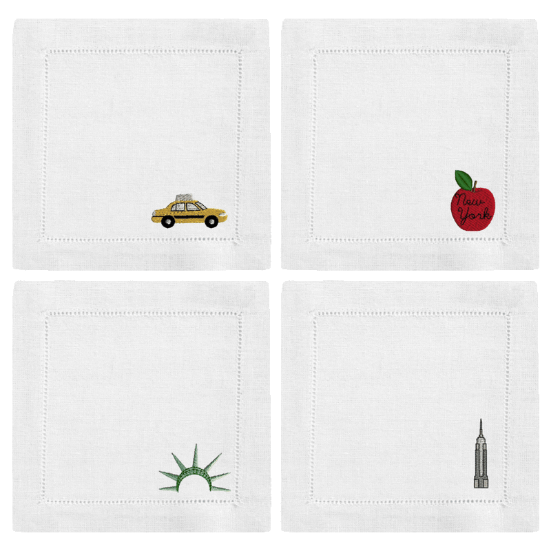 Custom 4 Icon Cocktail Napkin Set