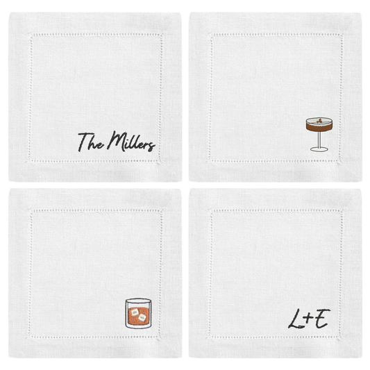 Custom Drink Icon + Simple Text Cocktail Napkin