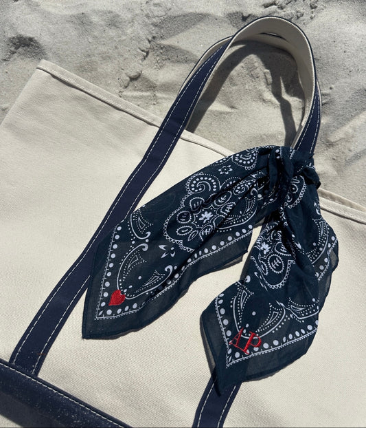 Custom Icon + Monogram Bandana Purse Scarf