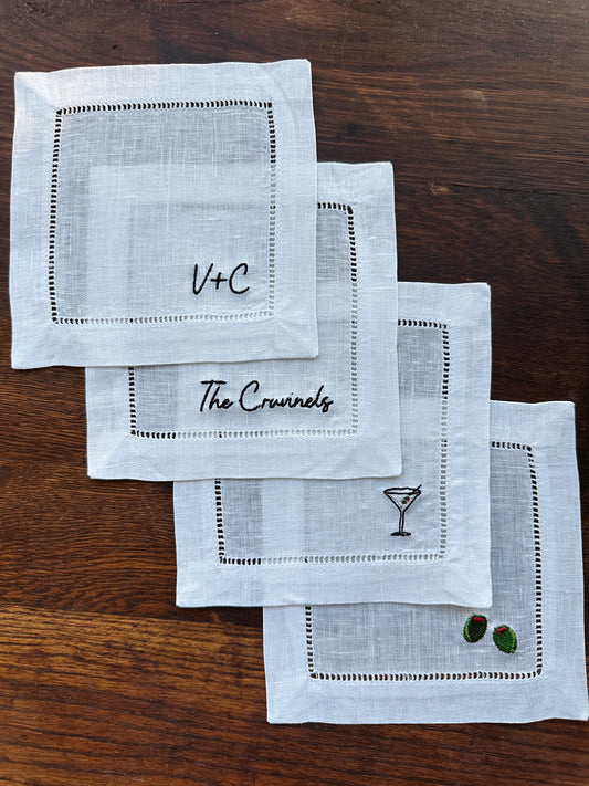 Custom Drink Icon + Simple Text Cocktail Napkin