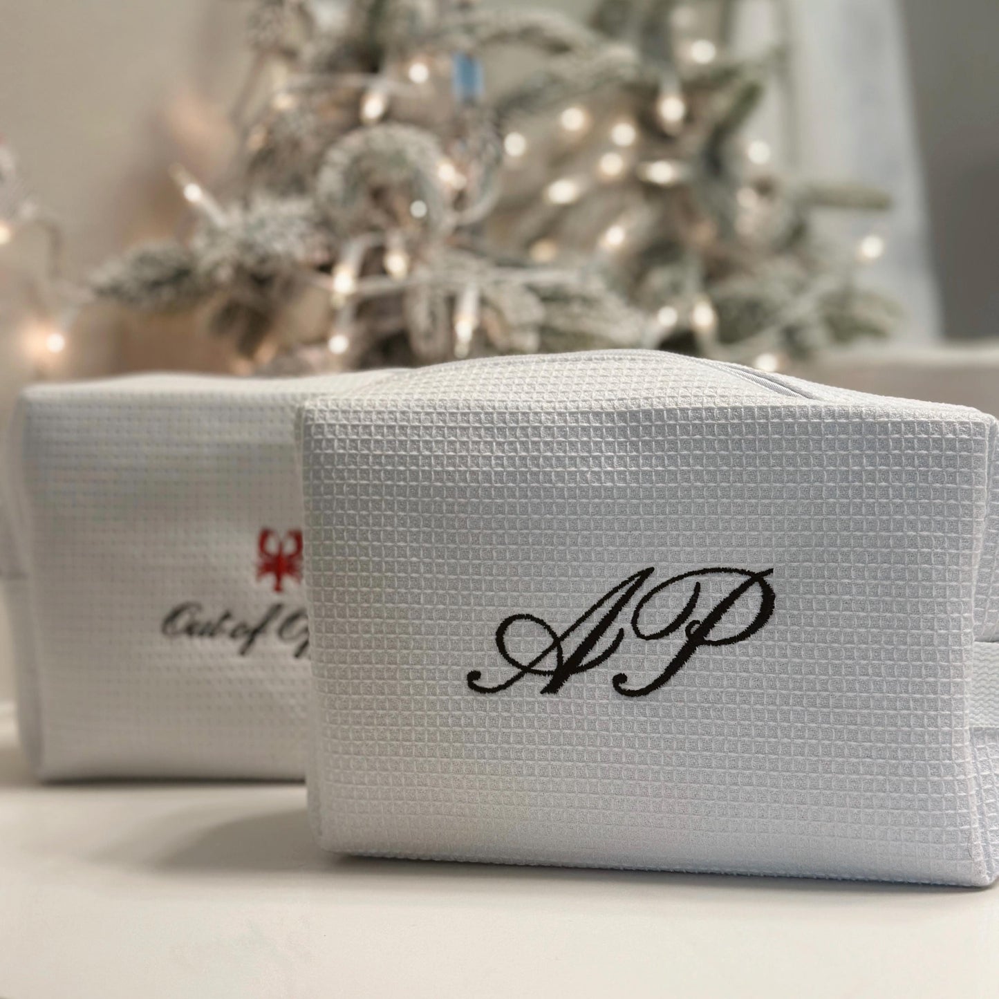 Monogram Waffle Cosmetic Bag
