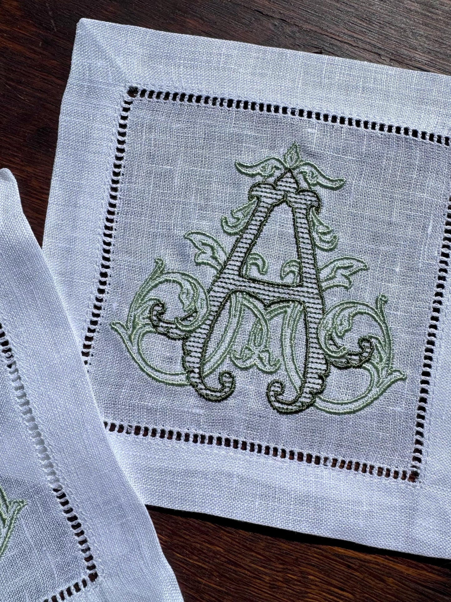 Vintage Vine Monogram Cocktail Napkins