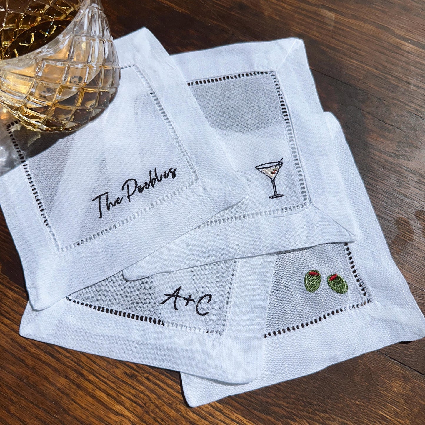 Custom Drink Icon + Simple Text Cocktail Napkin