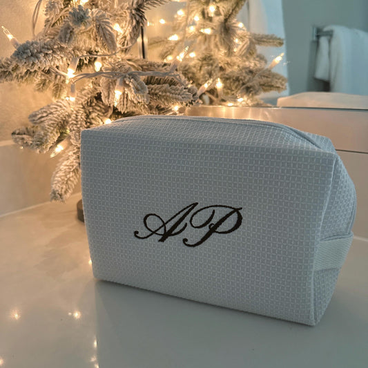 Monogram Waffle Cosmetic Bag