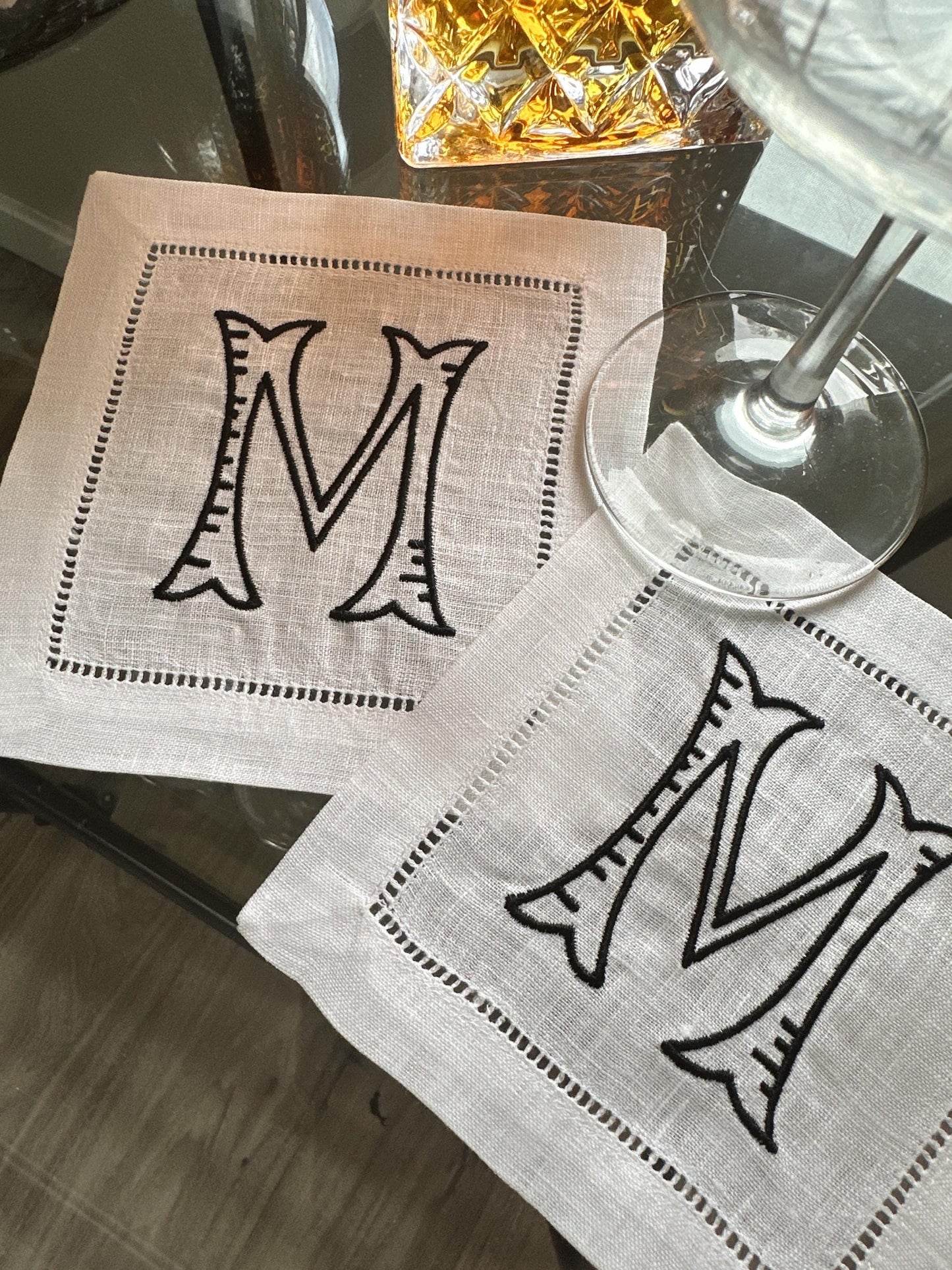 Fishtail Barque Monogram Cocktail Napkin