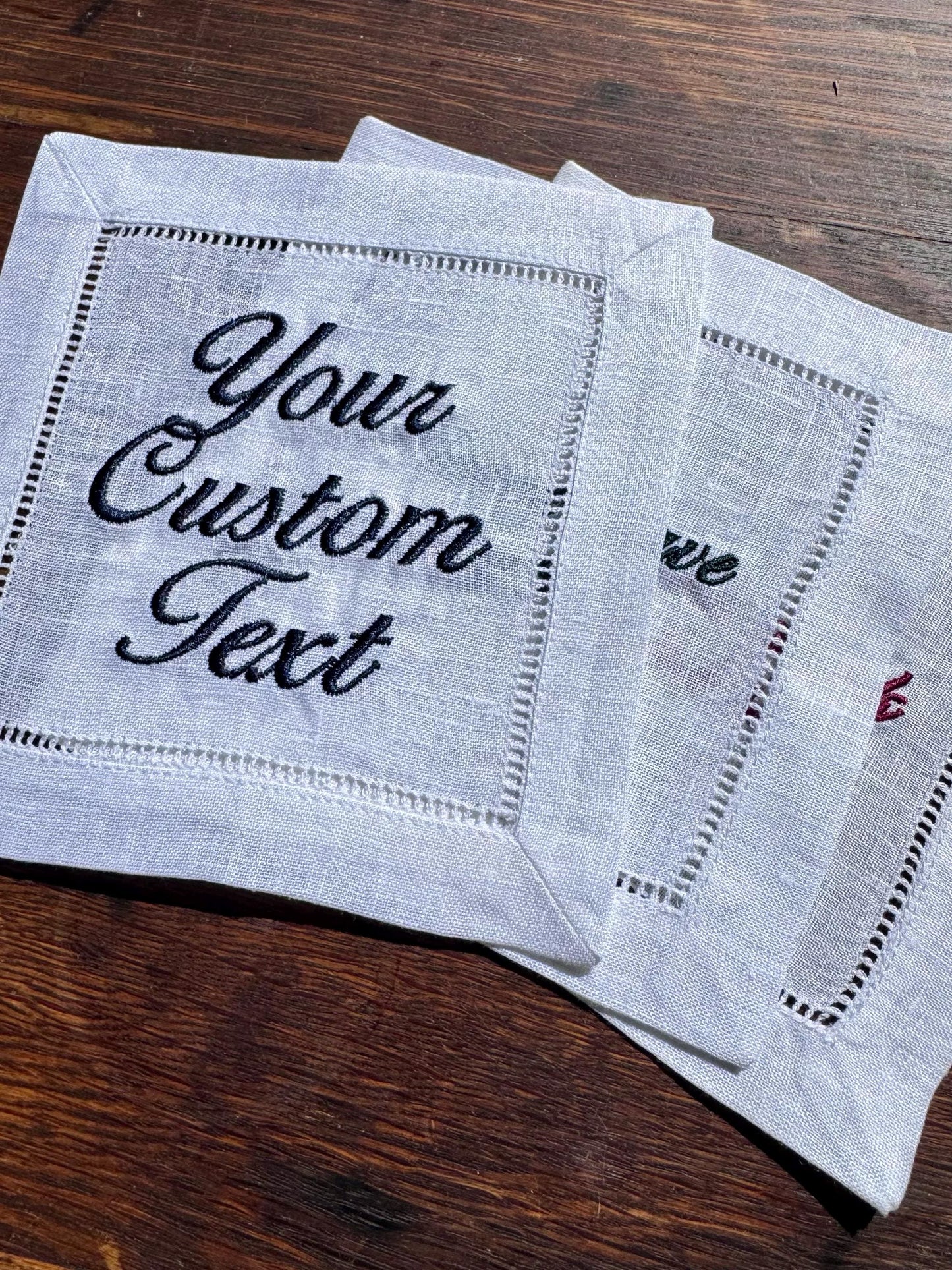 Custom Text Cocktail Napkin Set