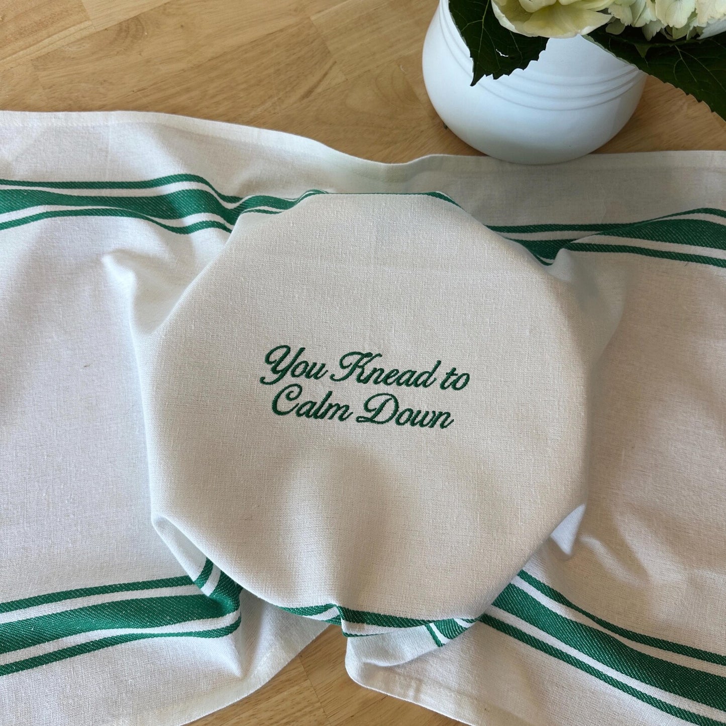 You Knead To Calm Down Sourdough Bread Embroidered Towel