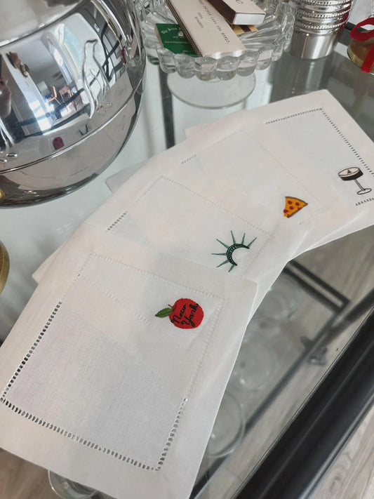 Custom 4 Icon Cocktail Napkin Set