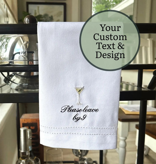 Custom Embroidered Icon & Text Bar Towel
