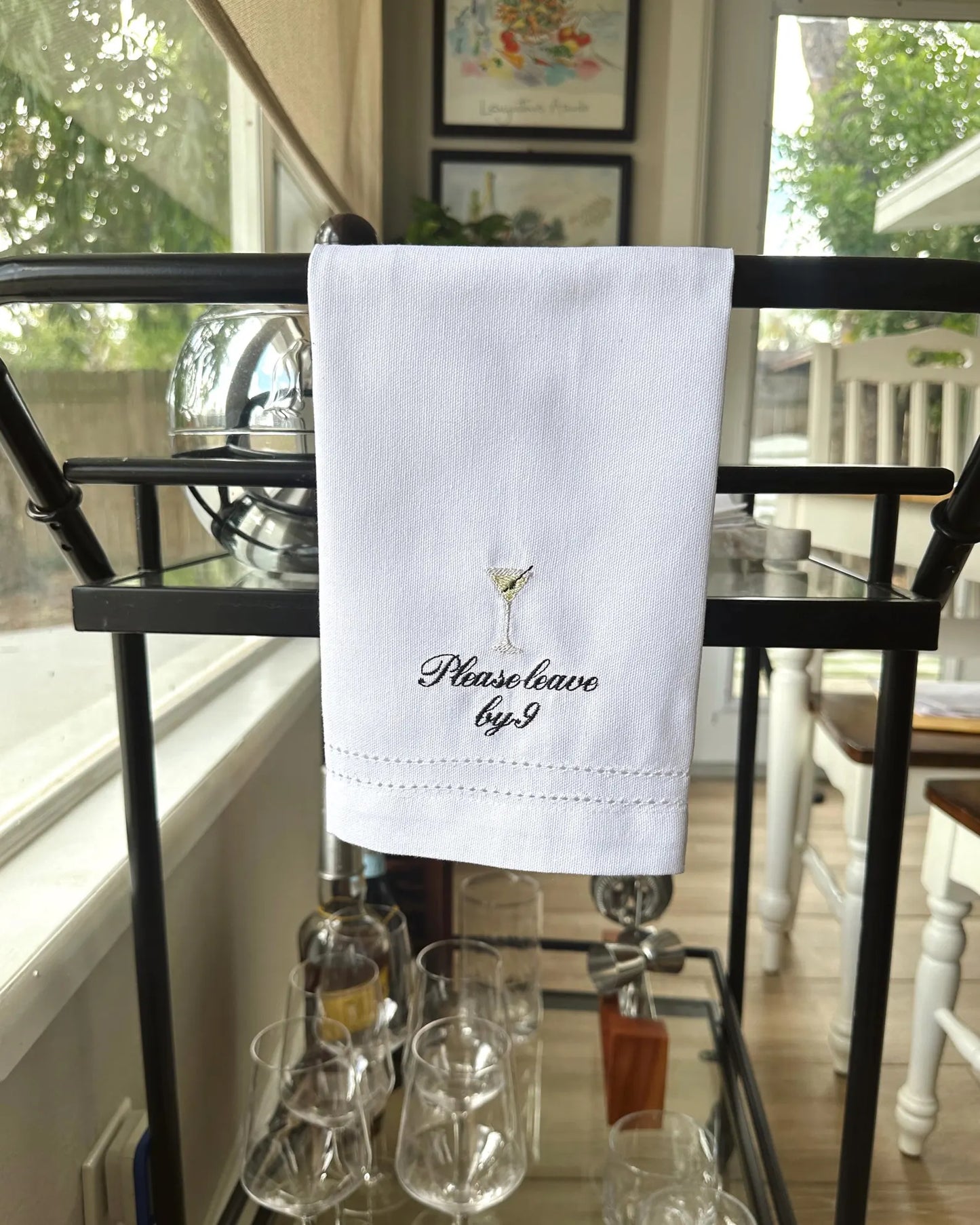 Custom Embroidered Icon & Text Bar Towel
