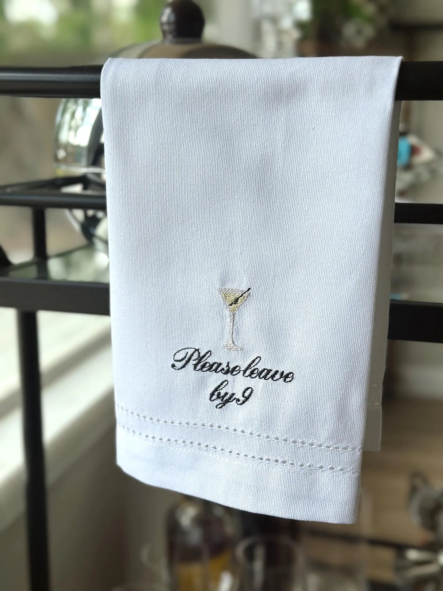 Custom Embroidered Icon & Text Bar Towel