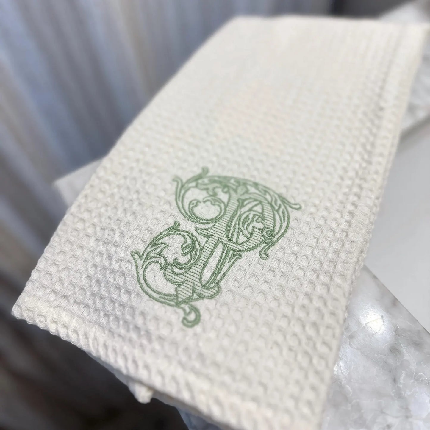 Personalized Waffle Weave Hand and Kitchen Towel