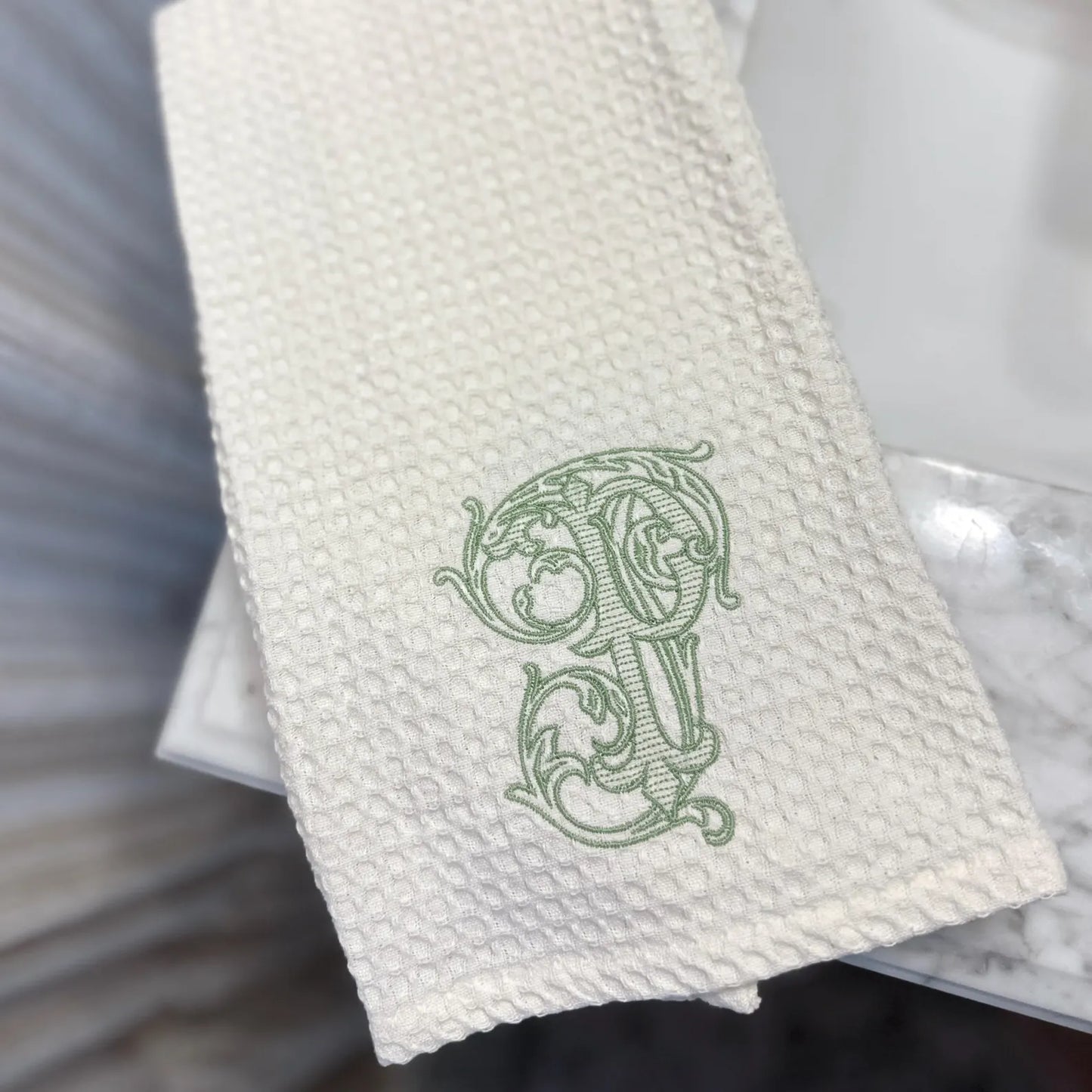 Personalized Waffle Weave Hand and Kitchen Towel