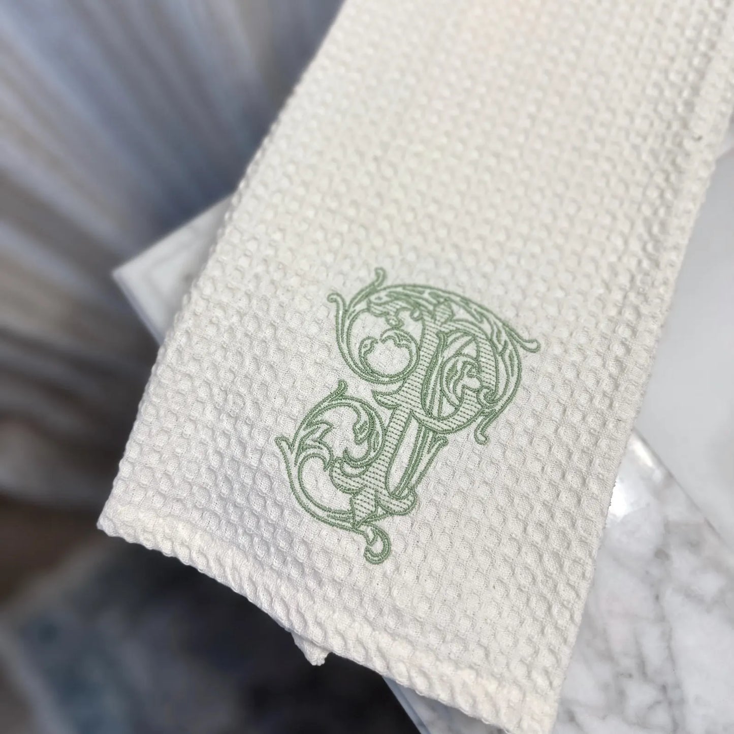 Personalized Waffle Weave Hand and Kitchen Towel