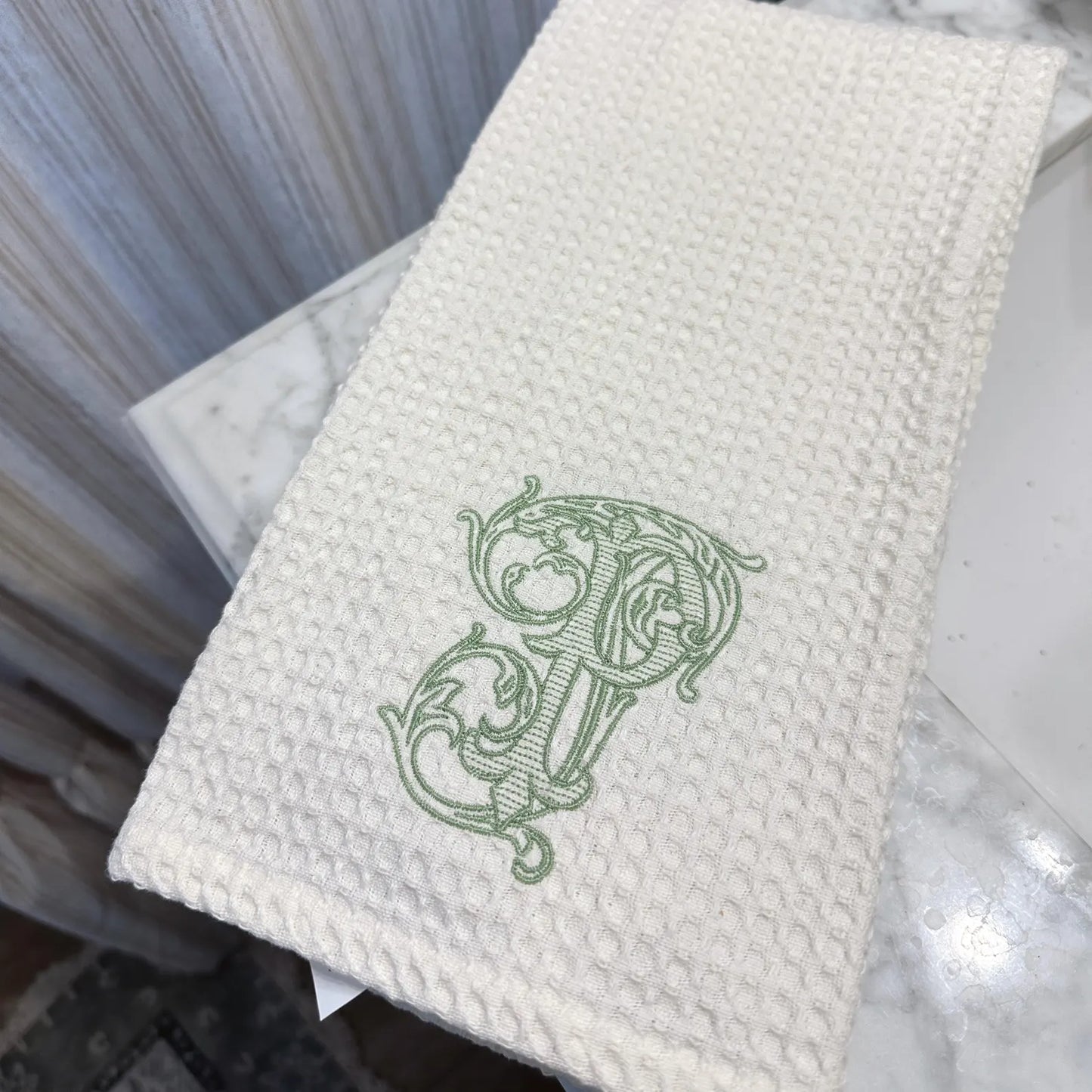 Personalized Waffle Weave Hand and Kitchen Towel