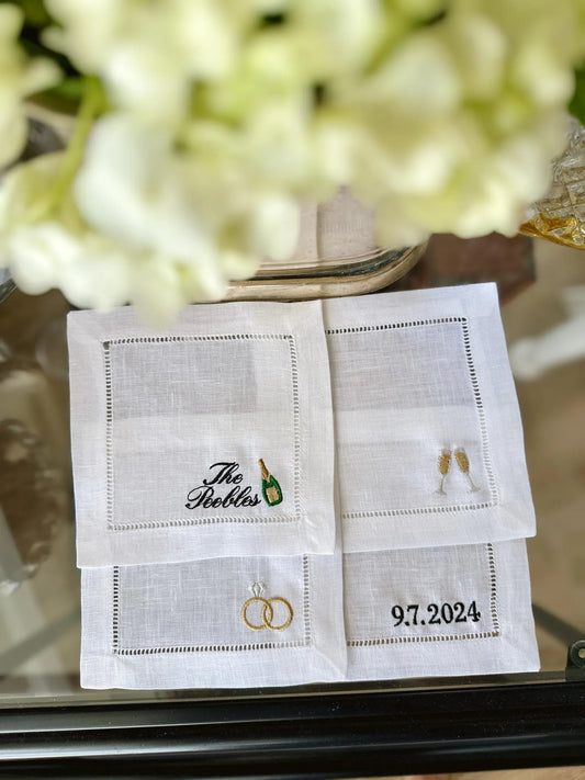 Wedding & Engagement Gift Cocktail Napkin Set