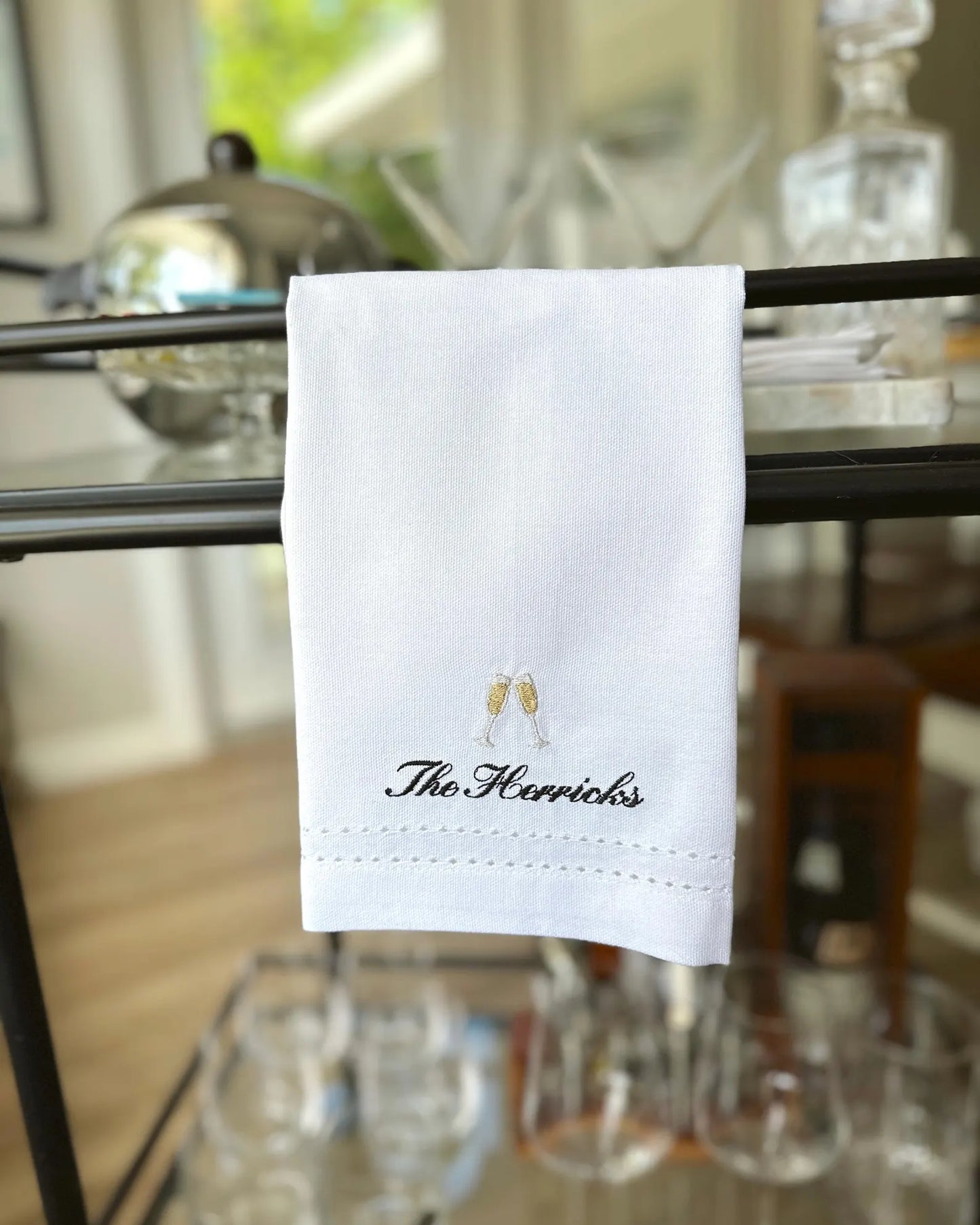 Custom Embroidered Icon & Text Bar Towel