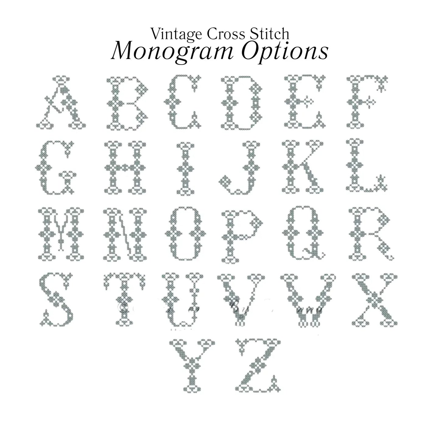 Cross Stitch Monogram Kitchen Towel