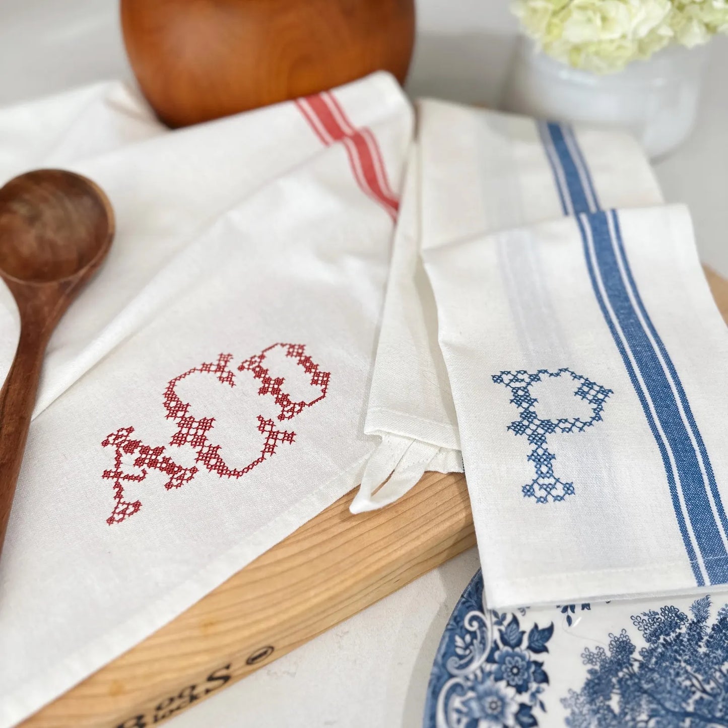 Cross Stitch Monogram Kitchen Towel