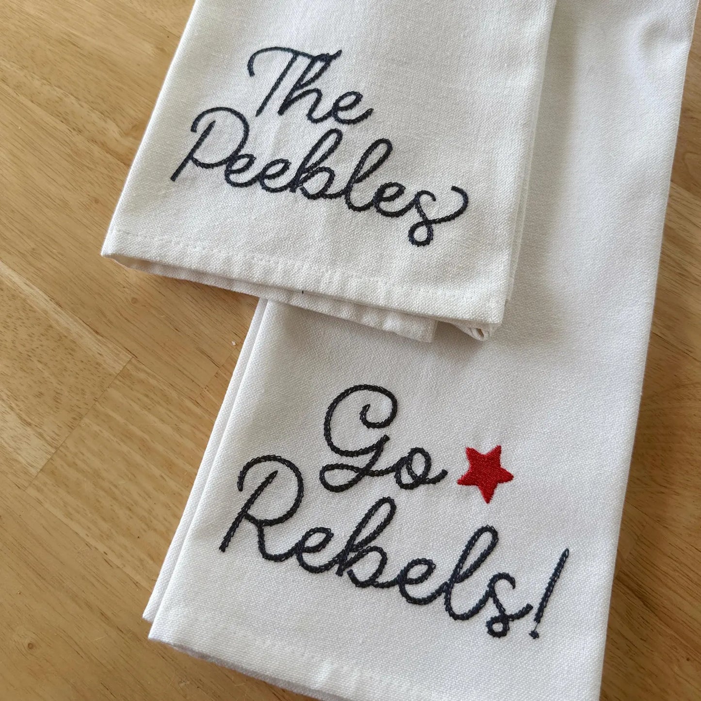 Chainstitch Text Kitchen Towel