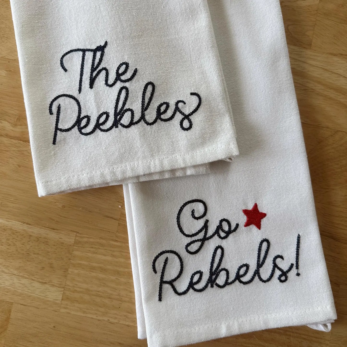 Chainstitch Text Kitchen Towel