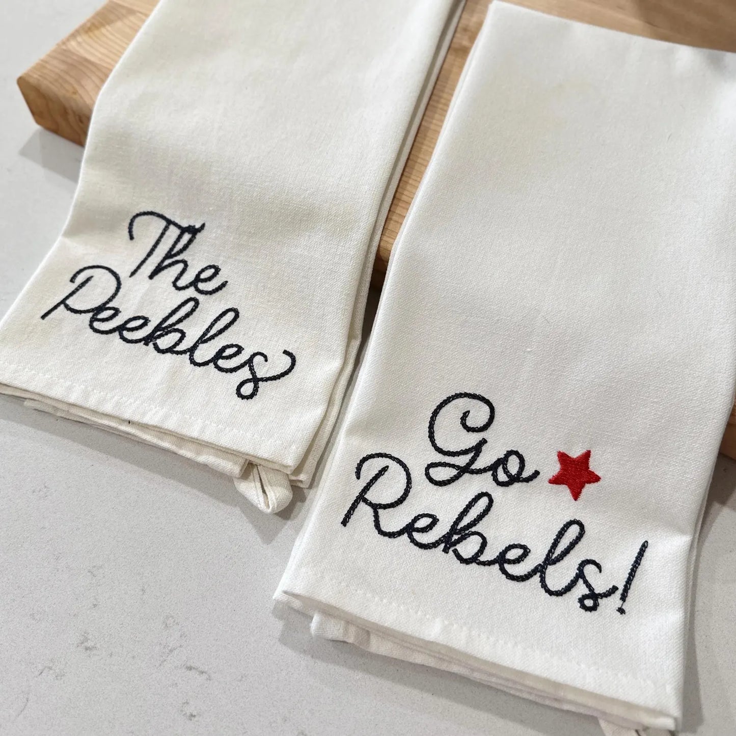 Chainstitch Text Kitchen Towel