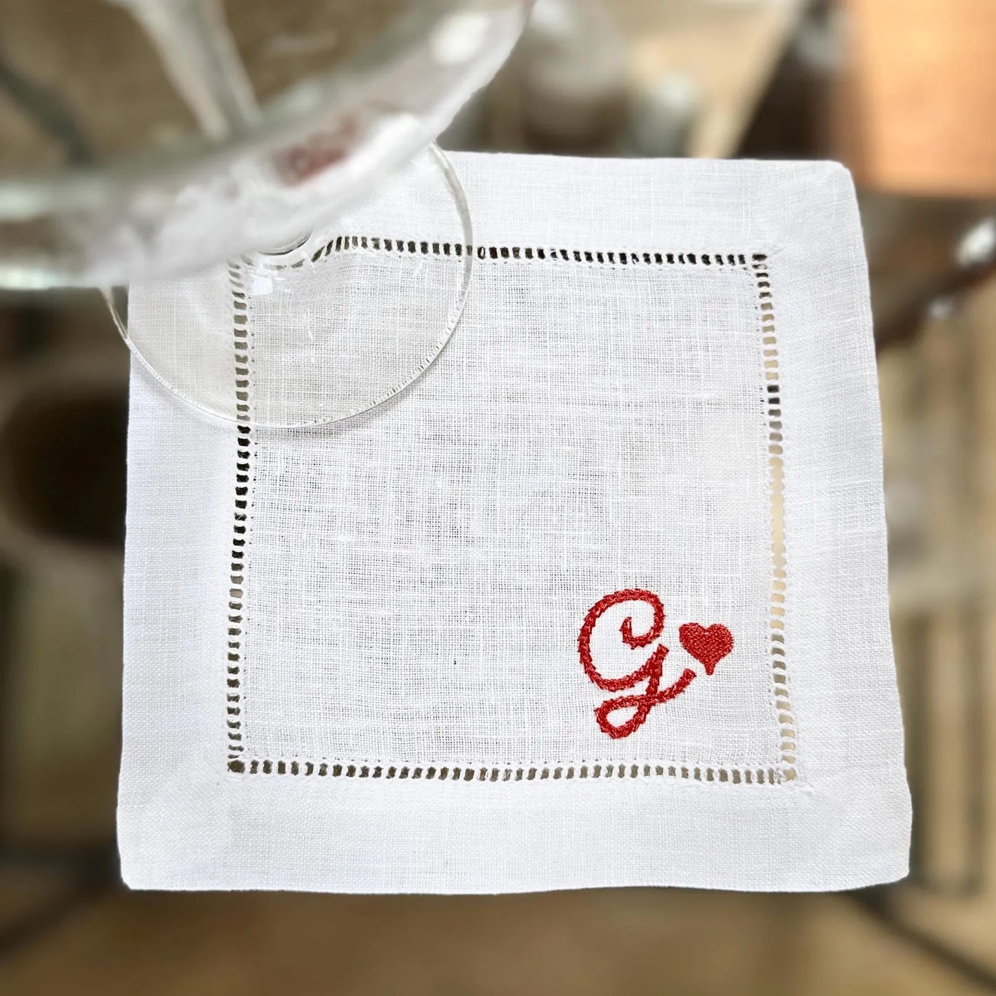 Chainstitch Text Cocktail Napkins