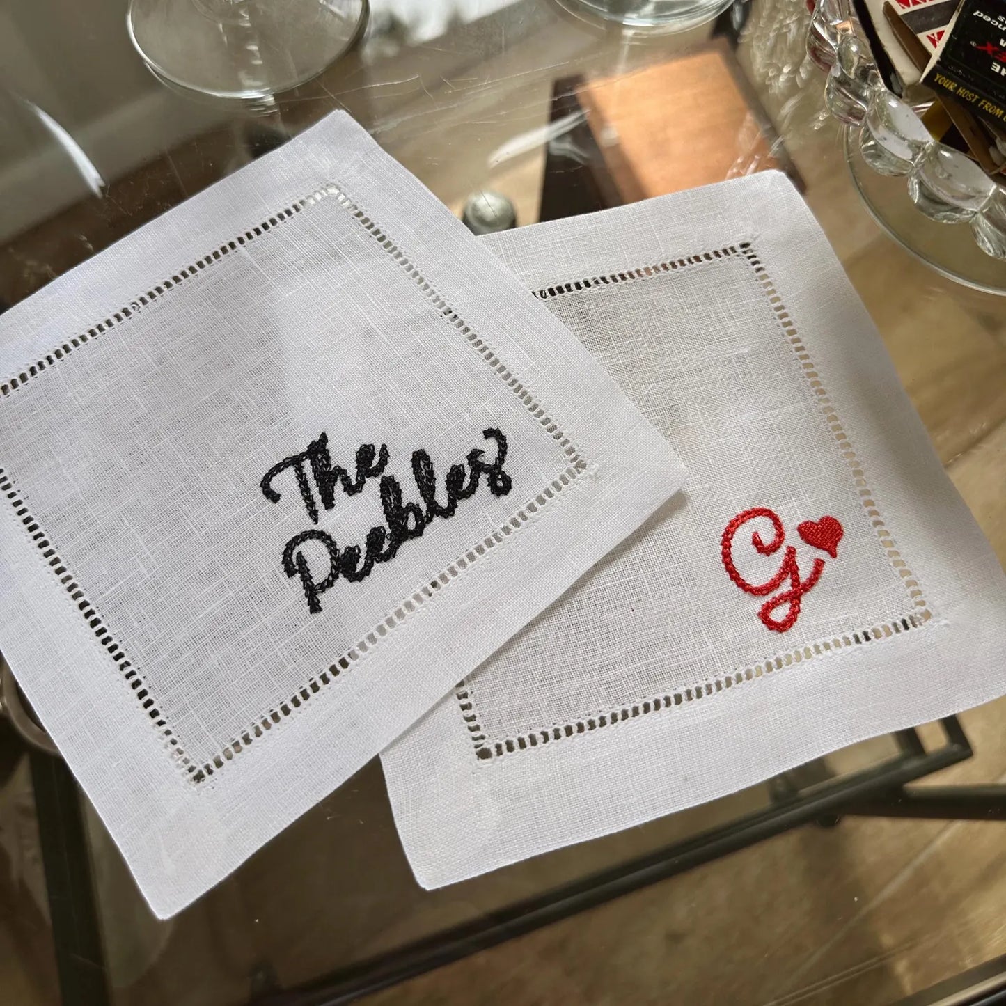 Chainstitch Text Cocktail Napkins